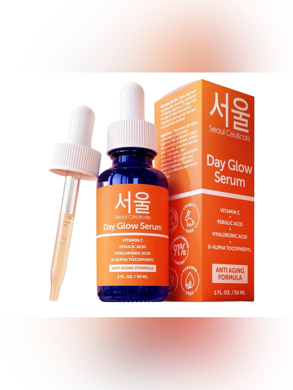 Korean Skin Care 20% Vitamin C Hyaluronic Acid Serum + CE Ferulic Acid - Potent